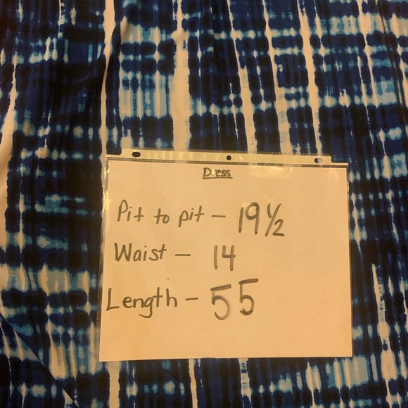 Calvin Klein maxi dress size 10 tie dye blue white elastic waist sleeveless - Picture 5 of 8